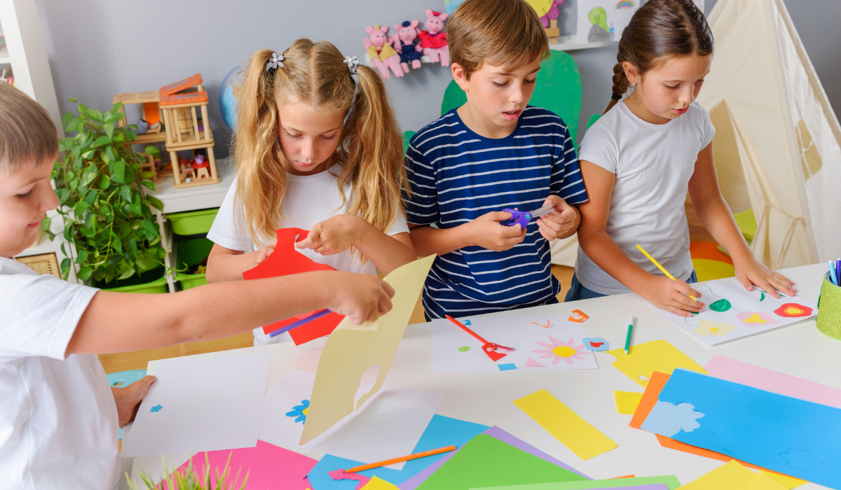 Children doing crafts