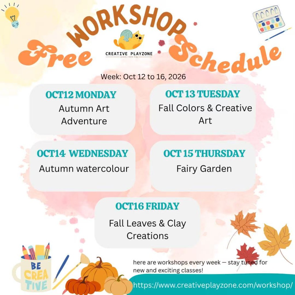 Art Workshop Poster - October 12 to October 16, 2026